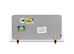 Legamaster Akustik-Tischtrennwand Elements, PET-Kern, Stoffoberfläche pinnbar, inkl. 2 Tischklemmen, B 1200 x H 600 x T 21 mm, quiet grey