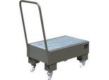 Auffangwanne, Typ AW60-1 SR, fahrbar, grau RAL7005