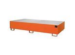 Regalwanne Typ RW/GR 2700-3, mit Gitterrost, orange RAL2000
