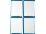 Schäfer Shop Select Magnetrahmen Recycling, für A4-Dokumente, UV-beständige aus bis zu 85% recycelter PET-Folie, blau, 4 Stück