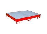 Regalwanne Typ RW/GR 1800, mit Gitterrost, rot RAL3000