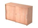 Schiebetürenschrank, 2 OH, B 1200 x T 400 x H 748 mm, Nussbaum-Dekor