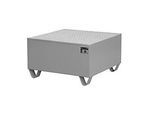 Stahl-Auffangwanne mit Gitterrost, 800 x 800 mm, grau RAL 7005