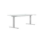 Schreibtisch ERGO DRIVE ED 470, elektrisch höhenverstellbar, Rechteck, T-Fuss, B 1800 x T 800 x H 692-1147 mm, lichtgrau/weissaluminium RAL 9006