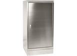 Werkzeugschrank, Edelstahl, Höhe 1050 mm, 2 Böden