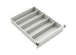 Schubladeneinsatz Treston, 4 x Querteiler 375 mm, für Schubladen 45 mit Höhe 100 mm, Stahl, hellgrau