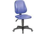 Arbeitsdrehstuhl 9653, Kunstleder, Rollen, blau