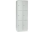 Wertfachschrank 300 mm, 2 Abteile, 6 Fächer, Sicherheitszylinderschloss, Sockel, lichtgrau