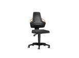 Arbeits-Drehstuhl, Rollen, PU-Schaum schwarz, Griffe orange
