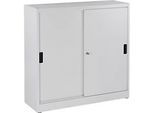 Schrank, Schiebetüren, H 1150 x B 1200 x T 400 mm, lichtgrau
