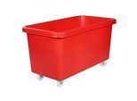 Rechteckbehälter, Kunststoff, fahrbar, 450 l, rot