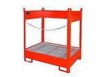 Fass-Stapelpalette Bauer FSP-2, seitlich offen, für 2 x 200 l Fass, rot
