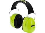 Kapselgehörschutz uvex K4, Memory-Schaum, SNR 35 dB, EN 352-1, längenverstellbar, Kopfbandpolster, neonlime