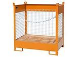 Fass-Stapelpalette Bauer FSP-2 D, Wände aus Drahtgitter, für 2 x 200 l Fass, orange