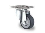 CASCOO Lenkrolle P2T2, mit Rad-ø 50 mm x B 19 mm, Polypropylen-Felge, Elastomer-Lauffläche, grau, Kugellager, bis 50 kg