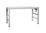 Arbeitstisch Ergo K, m. Kurbel, 1250 x 800 mm, Tischplatte Melamin, alusilber