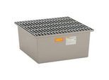 GFK-Auffangwanne 220/1 CEMO, 210 l Auffangvolumen, B 850 x T x 850 x H 400 mm, mit GFK-Gitterrost