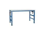 Arbeitstisch Ergo K, m. Kurbel, 2000 x 800 mm, Tischplatte PVC Dekor, brillantblau