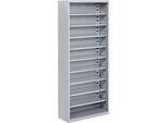 Magazinregal, 1690 mm hoch, 9 Böden, ohne Kästen, hellsilber