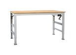 Arbeitstisch Ergo K, m. Kurbel, 2500 x 800 mm, Tischplatte Multiplex, alusilber
