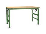 Arbeitstisch Ergo K, m. Kurbel, 1500 x 800 mm, Tischplatte Multiplex, resedagrün