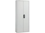 Magazinschrank, 1690 mm hoch, 9 Böden, ohne Kästen, mit Türen, lichtgrau