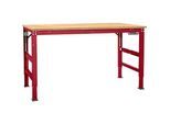 Arbeitstisch Ergo, Elektro-Hydraulik, Platte Multiplex, 2500 x 800 mm, rubinrot