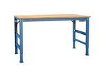 Arbeitstisch Ergo, Elektro-Hydraulik, Platte Multiplex, 2500 x 800 mm, brillantblau