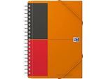 Meetingbook Oxford International, DIN B5, weiss-liniert, 80 Blatt, spiralgebunden, Optik Paper, orange/rot/schwarz