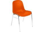 Formschalenstuhl Beta, stapelbar, desinfektionsmittelbeständig, Sitzhöhe 460 mm, orange