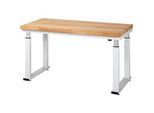 Arbeitstisch Serie adlatus 600, 1500 x 700 x 740-1140 mm, Buche-Massiv-Platte