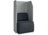 Soft-Seating-System BE SOFT, Sessel, ohne Tisch, m. Akustik-Panel, schwarz-grau