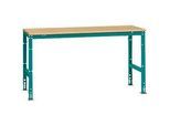 Manuflex Grundtisch UNIVERSAL Standard, Tischplatte Multiplex, 1750x800, wasserblau