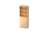 Regalschrank 6 OH, 3 OH geschlossen, B 800 x T 420 mm, Ahorn-Dekor