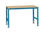 Manuflex Arbeitstisch UNIVERSAL Standard, 1500 x 1000 mm, Multiplex natur, lichtblau