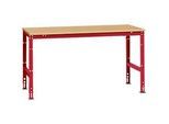 Manuflex Arbeitstisch UNIVERSAL Standard, 1750 x 1000 mm, Multiplex natur, rubinrot
