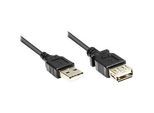 Verlängerung USB 2.0 Stecker A/A, 3m, schwarz