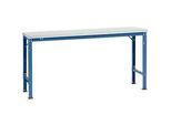 Manuflex Grundtisch UNIVERSAL Spezial, 1750 x 800 mm, Melamin lichtgrau, brillantblau