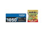 Brother Toner TN-1050, schwarz + HARIBO Saft Goldbären Minis, GRATIS, original