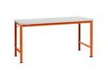 Manuflex Grundtisch UNIVERSAL Spezial, 1750 x 1000 mm, Kunststoff lichtgrau, rotorange
