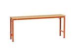 Manuflex Grundtisch UNIVERSAL Spezial, 2000 x 800 mm, Multiplex natur, rotorange