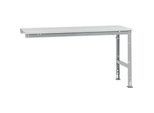 Manuflex Ansatztisch UNIVERSAL Standard, 1750 x 800 mm, Melamin lichtgrau, alusilber