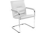 Freischwinger Rumba, Kunstleder, weiss