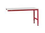 Manuflex Ansatztisch UNIVERSAL Standard, Tischplatte Melamin, 1750x1000, rubinrot