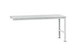 Manuflex Ansatztisch UNIVERSAL Standard, Tischplatte Melamin, 2000x1000, lichtgrau