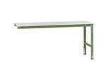 Manuflex Ansatztisch UNIVERSAL Standard, 2000 x 800 mm, Kunststoff lichtgrau, resedagrün