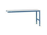 Manuflex Ansatztisch UNIVERSAL Standard, 2000 x 800 mm, Kunststoff lichtgrau, brillantblau