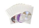 CD/DVD-Vliestaschen, abheftbar, Universal-Lochung, weiss