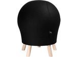 Hocker Sitness Alpine, mit integriertem Gymnastikball, Bezug 75 % Schurwolle, schwarz