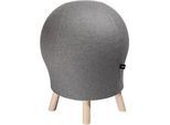 Hocker Sitness Alpine, mit integriertem Gymnastikball, Bezug 75 % Schurwolle, hellgrau